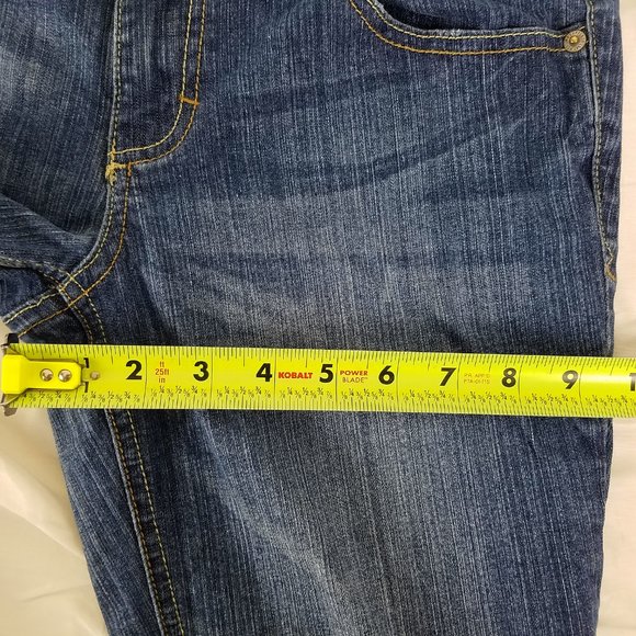 Mossimo Jeans Juniors 7 Short Low Rise Womens Fit 6 Skinny Distressed Blue Denim - Picture 5 of 13